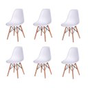 Ver imagem 1 de Kit 6 Cadeiras Eames Design Base Madeira Assento Branco