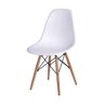 Kit 6 Cadeiras Eames Design Base Madeira Assento Branco - 2