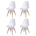 Ver imagem 1 de Kit 4 Cadeiras Eames Design Base Madeira Assento Branco