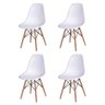 Kit 4 Cadeiras Eames Design Base Madeira Assento Branco - 1