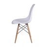 Kit 4 Cadeiras Eames Design Base Madeira Assento Branco - 3