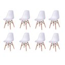 Ver imagem 1 de Kit 8 Cadeiras Eames Design Base Madeira Assento Branco