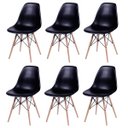 Ver imagem 1 de Kit 6 Cadeiras Eames Design Base Madeira Assento Preto