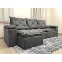 Ver imagem 3 de Sofá 5 Lugares Retrátil e Reclinável 2,70 Metros Alpoim Estofados Cinza 202 Athenas