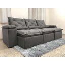 Ver imagem 1 de Sofá 5 Lugares Retrátil e Reclinável 2,70 Metros Alpoim Estofados Cinza 202 Athenas