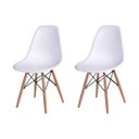 Ver imagem 1 de Kit 2 Cadeiras Eiffel Design Base Madeira Assento Branca
