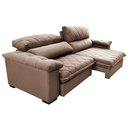 Ver mais imagens de Sofá Retrátil e Reclinável 2,15m Molas Ensacadas Cama inBox Big Home com Bordado 3D Velusoft