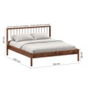 Ver imagem 3 de Cama de Casal Madeira 140x190cm Cabeceira Ripada Castanho Apoana Idimex