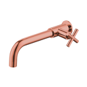 Ver imagem 1 de Torneira de Parede para Banheiro Lavabo Lavatório Redonda Cruzeta Rose-gold Brilhante Metal Premium