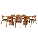 Ver imagem 2 de Sala de Jantar Mesa Noronha 220cm Tampo Laminado Canto Barril com 8 Cadeiras Solaris Gold