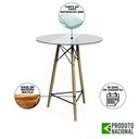Ver imagem 3 de Mesa Bistrô Eames Eiffel Redonda Vidro Base Madeira Maciça 60cm