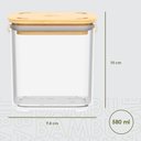 Ver imagem 6 de Pote Hermético Quadrado 580ml Tampa Bambu Bpa Free Coza