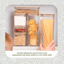 Ver imagem 3 de Pote Hermético Quadrado 580ml Tampa Bambu Bpa Free Coza