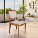 Ver imagem 2 de Conjunto com 8 Cadeiras de Jantar Estofada Suellen Cerejeira Linho Bege