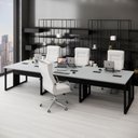 Ver imagem 1 de Plataforma de Trabalho 6 Pessoas 360cm Cinza Sagrado com Preto F5 Office