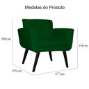Ver imagem 3 de Kit 2 Poltronas Decorativa Geovana Suede Verde Pés Madeira Ms Decor