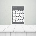 Ver imagem 1 de Quadro Bauhaus Grey Modern Poster - Upset Circles 33x24cm:moldura Branca