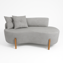 Ver imagem 2 de Conjunto 2 Poltronas + Sofá Curvo Orgânico Boucle Cinza - Montanaris Decor