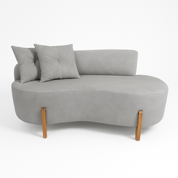 Conjunto 2 Poltronas + Sofá Curvo Orgânico Boucle Cinza - Montanaris Decor - 2