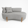 Conjunto 2 Poltronas + Sofá Curvo Orgânico Boucle Cinza - Montanaris Decor - 2