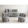 Conjunto 2 Poltronas + Sofá Curvo Orgânico Boucle Cinza - Montanaris Decor - 3