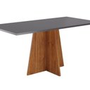 Ver imagem 1 de Mesa de Jantar 6 Lugares Retangular Tampo de MDP Jacarta Cinza/Mel