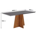 Ver imagem 3 de Mesa de Jantar 6 Lugares Retangular Tampo de MDP Jacarta Cinza/Mel