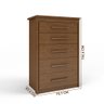 Cômoda Pequena 5 Gavetas Chocolate Wood Elegance 2087 Batrol - 4