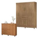 Ver imagem 1 de Cômoda Flora e Guarda Roupa Casal Munique Amêndola Touch - Demóbile