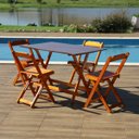 Ver imagem 1 de Kit 10 Conjuntos Dobráveis 120 X 70 com 4 Cadeiras Mel - Móveis Britz