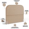 Cabeceira Cama Box Queen 160cm Orgânica Lanna W01 Linho Bege Escuro - Lyam Decor - 4