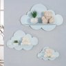 Decoração Infantil Prateleiras Nuvem Nicho 3 Un Quarto Azul - 2