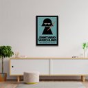 Ver imagem 2 de Quadro Sanitário Masculino 24x18cm - com vidro:Madeira preta