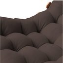 Ver imagem 2 de Poltrona Giratória Costela Suede Base Madeira Marrom