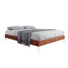 Cama Super King Sampa Marrom com Pés Everest Cromado - 1