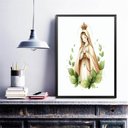 Ver imagem 2 de Quadro Nossa Senhora de Fátima Minimalista 45x34cm:madeira Preta