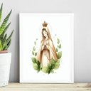 Ver imagem 1 de Quadro Nossa Senhora de Fátima Minimalista 45x34cm:madeira Preta