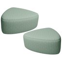 Ver imagem 1 de Kit 02 Puffs Decorativo Orgânico para Sala de Estar Living Trizza W01 Linho Verde Menta - Lyam Decor