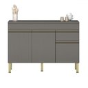 Ver imagem 2 de Balcão de Cozinha 120 Cm Line 3 Portas 1 Gaveta Gris - Kits Paraná