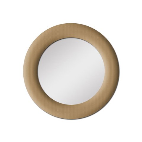 Espelho Decorativo Madrid Bouclê 60cm Redondo Caramelo