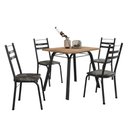Ver imagem 1 de Conjunto de Mesa Sala de Jantar com 4 Cadeiras Tubular Tampo Bp Madeirado Retangular Preto/flor