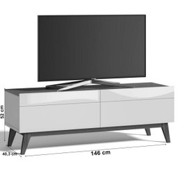 Rack Classic Imcal com 2 Gavetas 1.4 Off White Freijó -12275 - 4