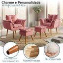 Ver imagem 2 de Kit 2 Poltronas Decorativa e 2 Puffs para Sala Recepção Manicure Consultório Quarto Tecido Suede