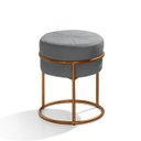 Ver imagem 2 de Puff Banqueta Riad Redondo Metal em Epoxi Anti Risco Veludo