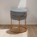 Ver imagem 1 de Puff Banqueta Riad Redondo Metal em Epoxi Anti Risco Veludo