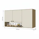 Ver imagem 3 de Cozinha Armário Aéreo 120cm 3 Portas Magnólia Yescasa