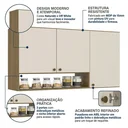 Ver imagem 5 de Cozinha Armário Aéreo 120cm 3 Portas Magnólia Yescasa