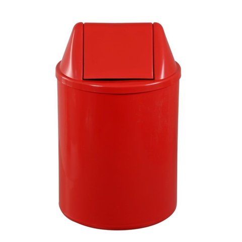 Lixeira Plástico com Tampa Vai e Vem de 12 Litros Vermelho - EB9V - JSN Cesto Plástico Vermelho com 
