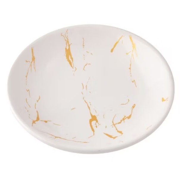 Ver imagem 4 de Kit Banheiro Lavabo Cerâmica Porta Escova Sabonete 3 Peças Marmorizado Branco