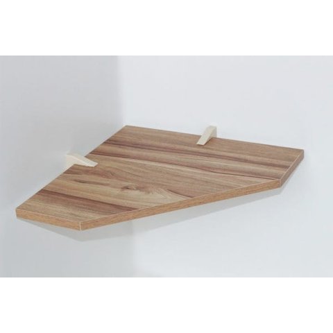 Prateleira MDF Canto com Suporte PEAD Ébano 35x35 D-Core